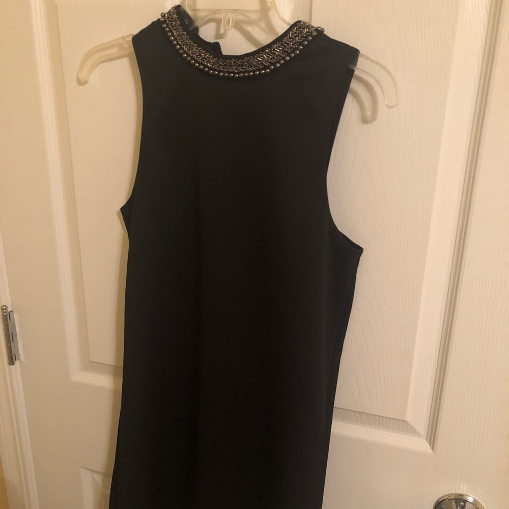 Black mock neck dress